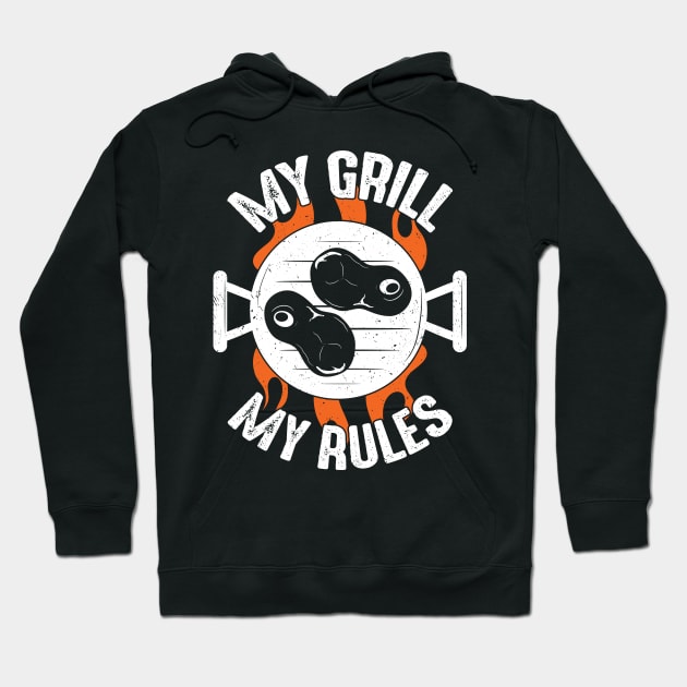 My Grill My Rules BBQ Season Pitmaster Gift Hoodie by Dolde08